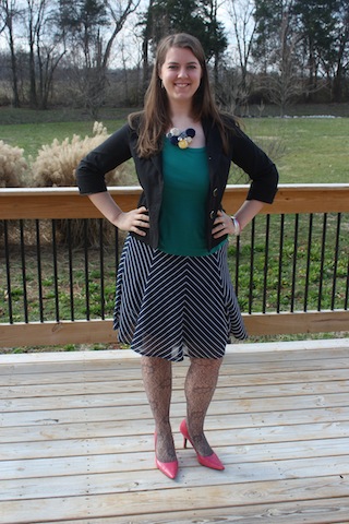 teal and navy church outfit